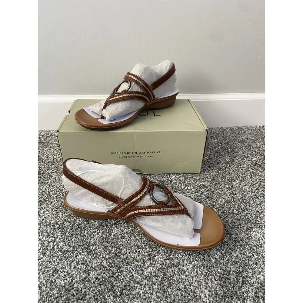 SOUL Naturalizer Sunny Thong Sandal Sling Back Toffee Tan NIB Size 11M Boho - Picture 2 of 5